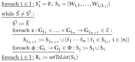 figure 1: Computation of lists of recipes Ri for input lists Li.