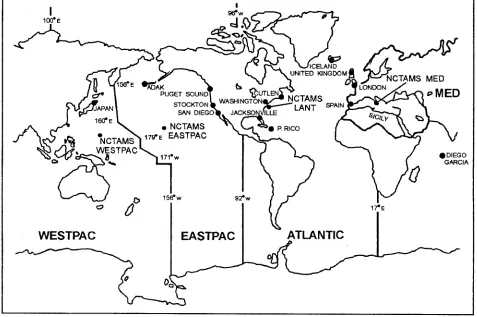Figure 2-1.—Naval communications areas.