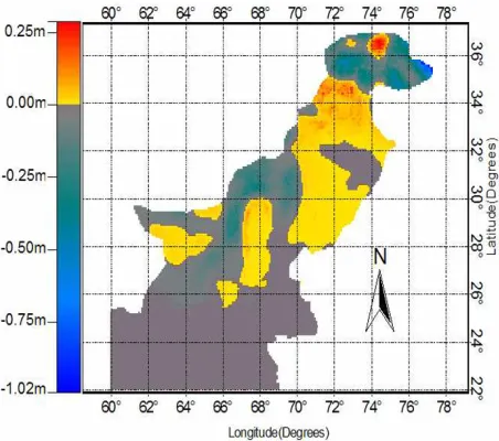Fig. 4. The image plot of the C2 part of the geoid-quasigeoid separation.