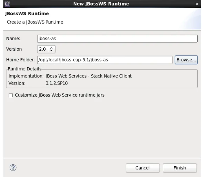 Figure 3.6. Configure JBossWS Runtime