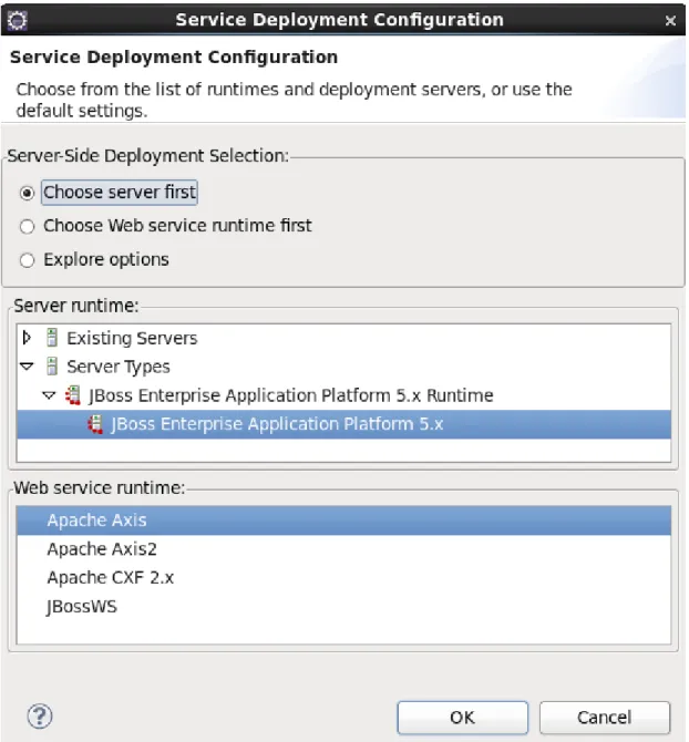 Figure 3.8. Select Server and Web Service runtime