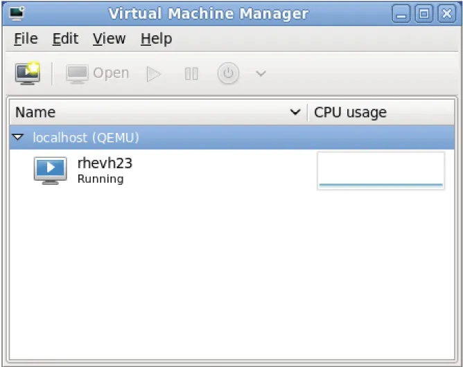 Figure 6.1. Virtual Machine Manager window 4. New VM wizard