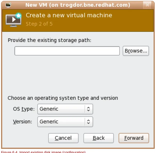 Figure 6.4. Import existing disk image (configuration)