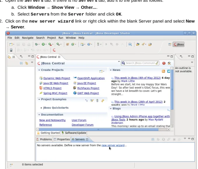 Figure 1.1. Add a new server - No servers available