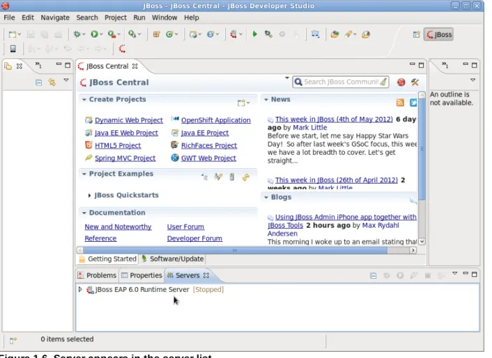 Figure 1.6. Server appears in the server list