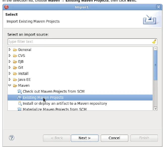 Figure 1.7. Import Existing Maven Projects