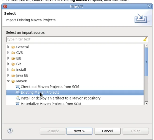 Figure 1.9. Import Existing Maven Projects