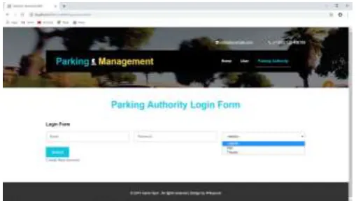 Fig – 7: Parking Authority Login Form 