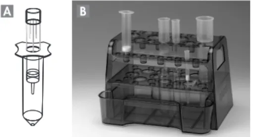 Figure 2. Setup of QIAGEN-tips with tip holder or with the QIArack.