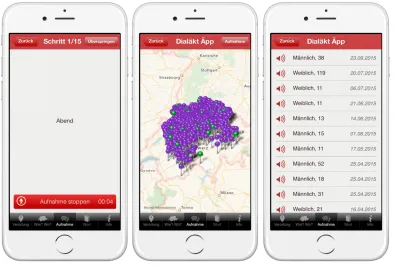 Figure 2: User interface for dialect, age, and gender selection (left panel) and recording instructions (right panel)