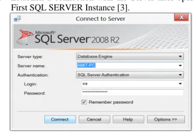 Figure 2: Connection of Second Instance of SQL Server  to Server 