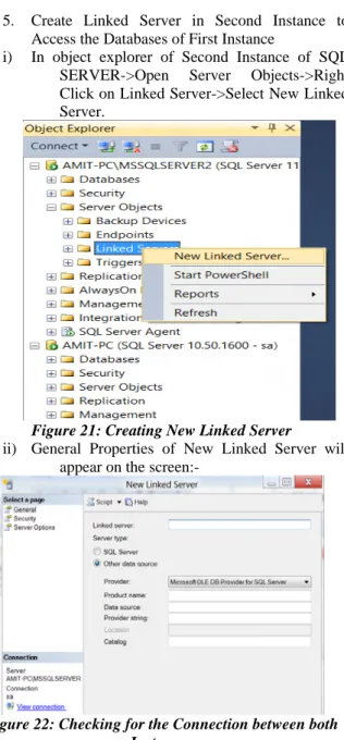 Figure 19: Connection between both Instances  4.  Check for the connection with First Server 