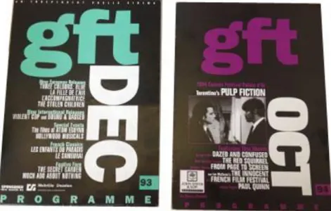 Figure 4.11. GFT brochure style in the early 90s. The programme folded out to a movie poster