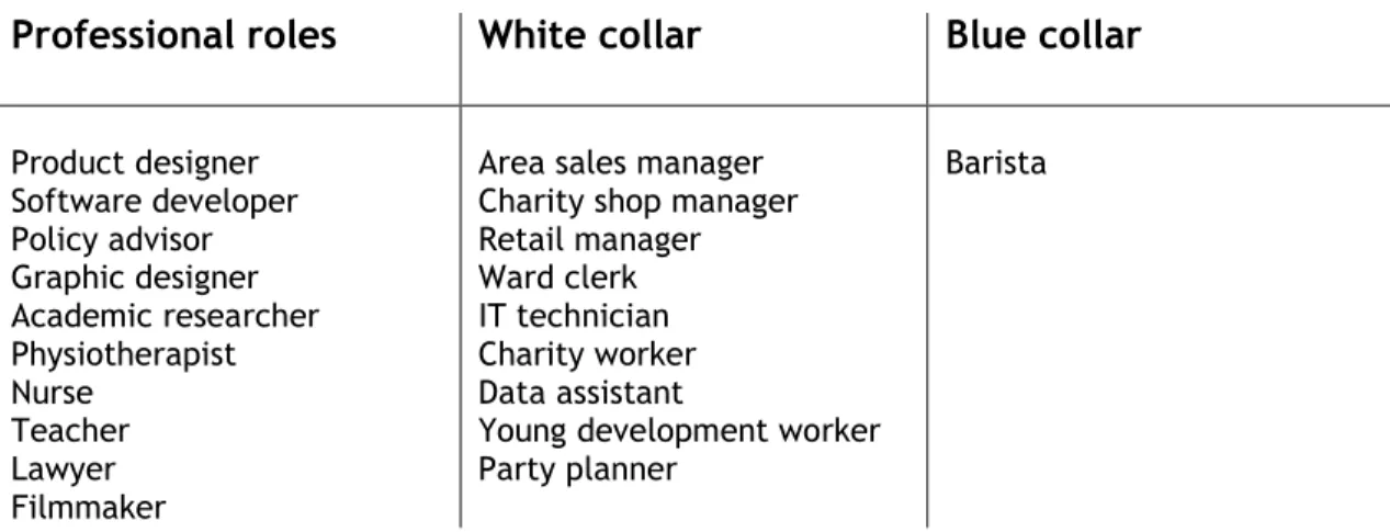 Figure 3.9. FG participant were predominantly professionals or white-collar workers. Source: 