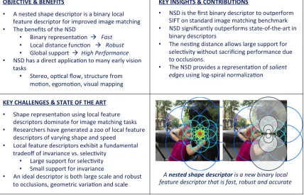 Figure 1.3: Thesis contributions for Nested Shape Descriptors