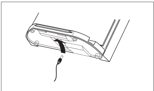 Fig. 9:  Bottom side of the recorder with power cable socket 