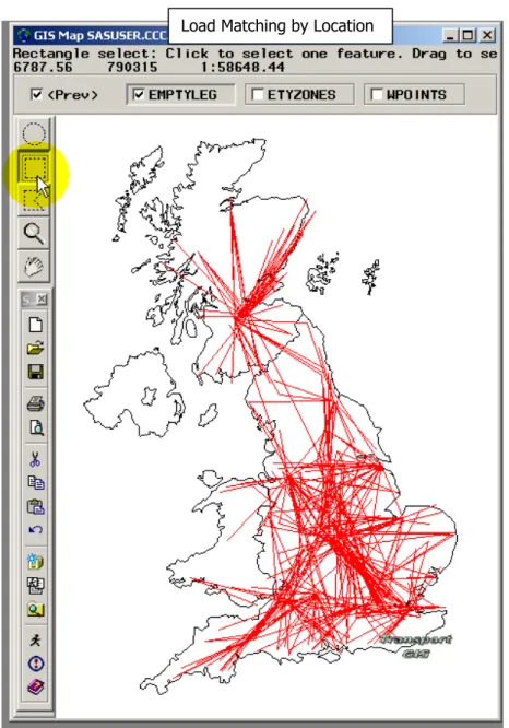 Figure 4.10.  Empty Legs Selected for Backloading Analysis 