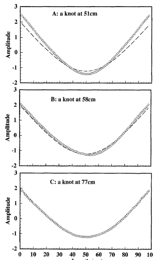 Fig. 7. Influence of localized grain deviations on the flexural vibration wave shape at the first mode