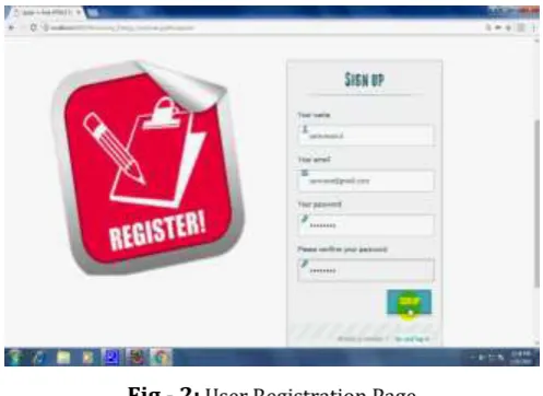 Fig - 2: User Registration Page 