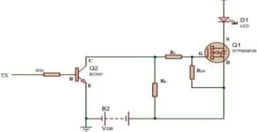 Fig. 3, shows the receiver circuit which consists of a photodiode, an operational amplifier LM358N, a potentiometer and resistors
