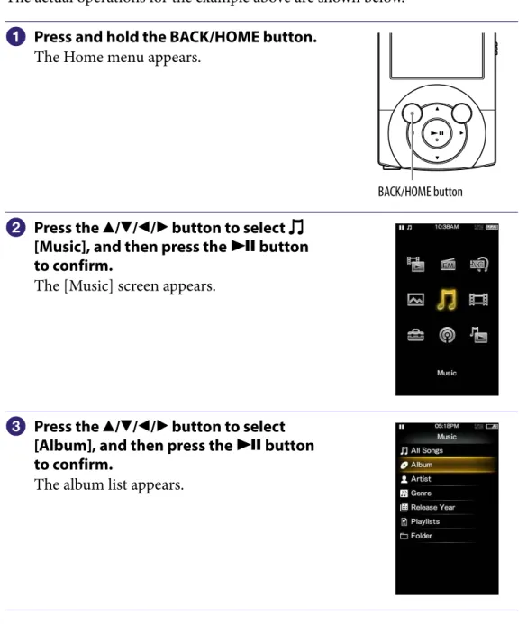 Table of Cont ents Home  Menu Inde xIn this manual, operating instructions from the Home menu are described as 