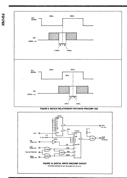 FIGURE 9. WD/CLK RELA nONSHIP FOR WRITE PRECOMP USE 