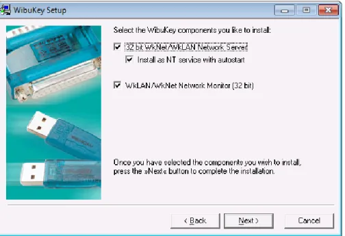 Figure 2.2  WibuKey Setup Window 