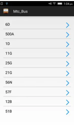 Fig -2: Driver App Initial Screen with all possible bus numbers 