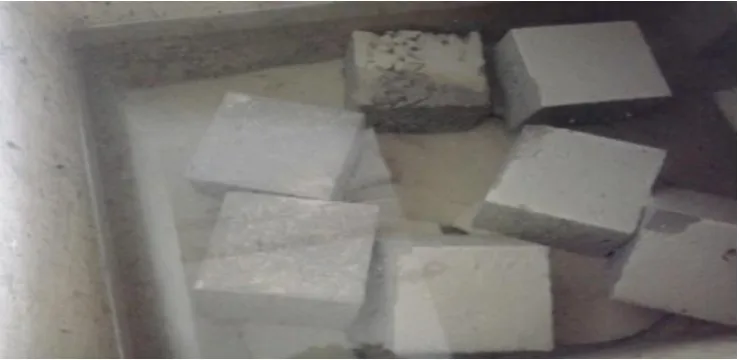 Fig 1. Cube moulds with Concrete 