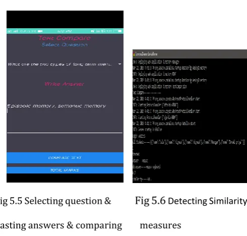 Fig 5.5 Selecting question &             Fig 5.6 Detecting Similarity                       