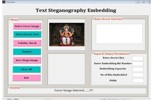 Fig 5.1 Text Steganography Embedding 
