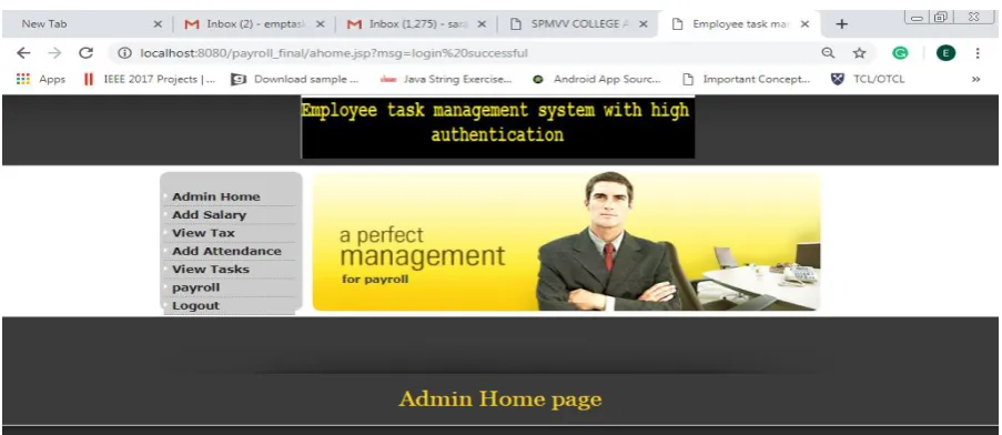 Fig-2: Admin Home Page  