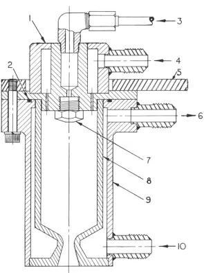 Figure 8Assembly drawing of small liquid-fuel rocket engine.