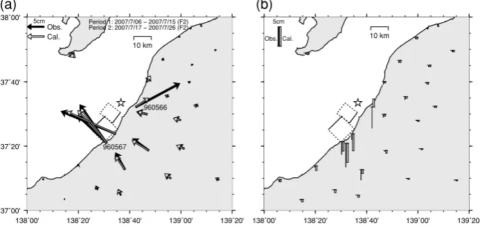 Fig. 3. Coseismic displacement of the 2007 Chuetsu-oki earthquake at permanent GPS stations