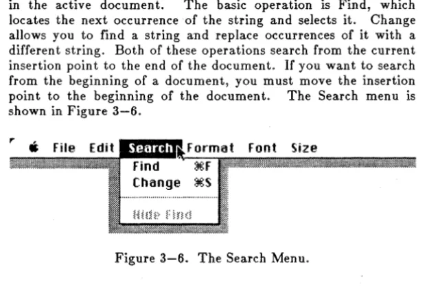 Figure 3-6. The Search Menu. 