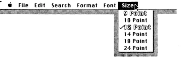 Figure 3-1L The Size Menu. 