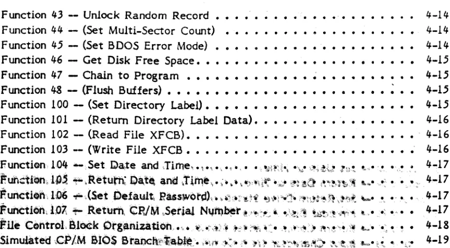 Table Copyright (C) 1982 by Software 2000, Inc. of Contents 