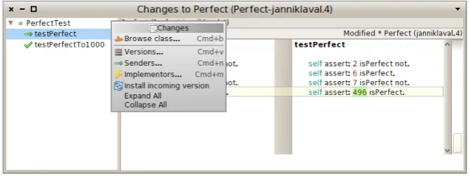 Figure 7.15: The patch browser shows the difference between the code in theimage and the most recently committed version.