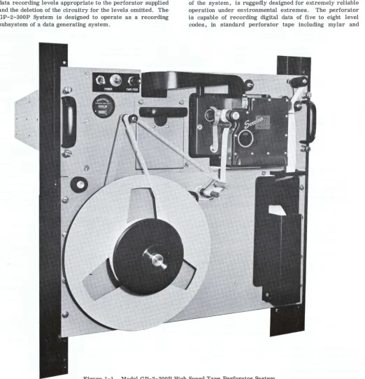 Figure 1-1. Model GP-2-300P High Speed Tape Perforator System 