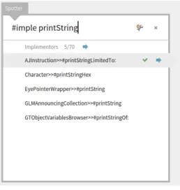 Figure 2.13: Looking for implementors matching printString