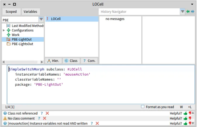 Figure 3.4: The newly-created class LOCell