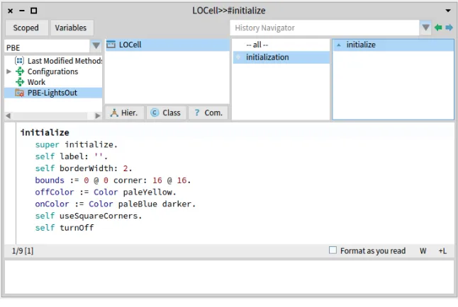 Figure 3.5: The newly-created method initialize