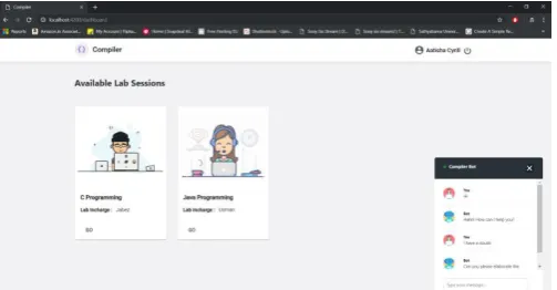 Fig -1: Options for Programming Languages with chat bot 