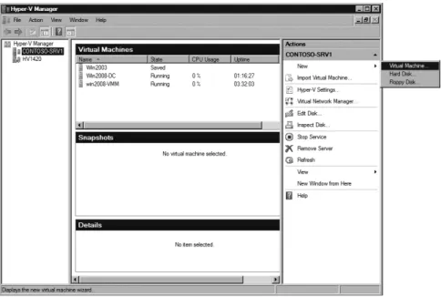 FIGURE 2-5  Creating a new virtual machine in Hyper-V Manager