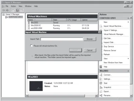 FIGURE 2-8  The Import Virtual Machine dialog box in Hyper-V Manager