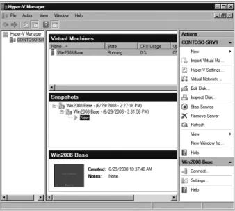 FIGURE 2-11  Snapshot hierarchy display in the Hyper-V Manager console