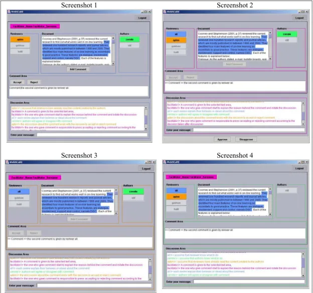 Figure 4: View from a review session with four users 