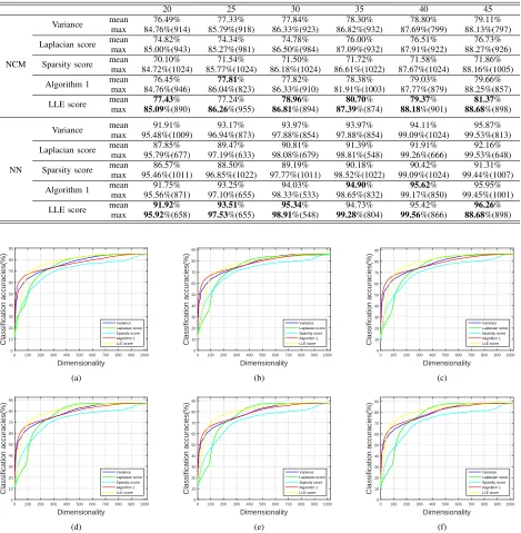 TTABLE VIIIHE CLASSIFICATION RESULTS ON COIL20 DATA SET.