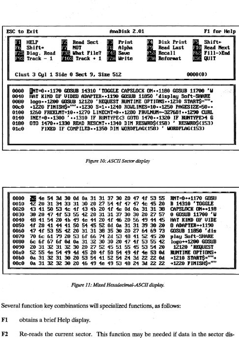 Figure 10: ASCII Sector display 