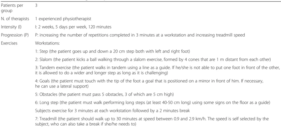 Table 1 Task-oriented circuit training description